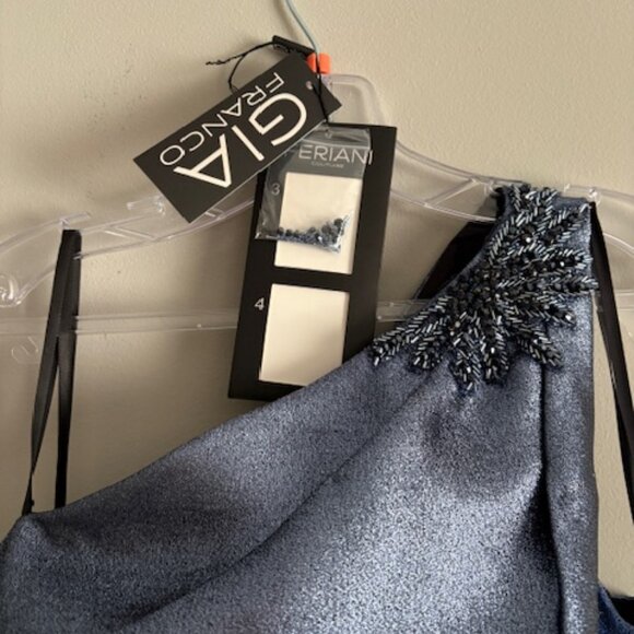 BRAND NEW, GIA FRANCO GOWN, SLATE BLUE, SIZE 14 - Picture 5 of 6